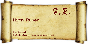 Hirn Ruben névjegykártya